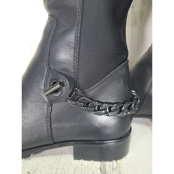 Karl Lagerfeld Paris Shay Over-The-Knee Boots Womens Black Size 7M Dark Romantic - Picture 15 of 16